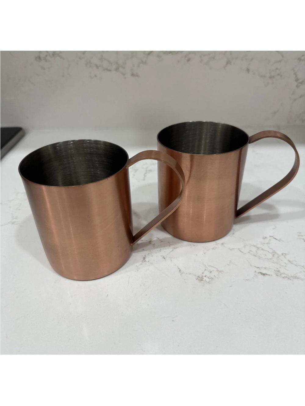 Crate & Barrel Copper Set Of 2 Mugs Quality Drinkwear India Metal